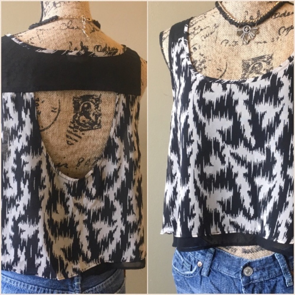Urban outfitters ikat open back cropped tank